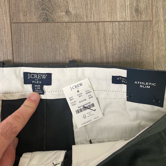 J Crew Athletic Slim Flex Chino Khaki Work Casual Pants US Men's 30x30 New - Picture 3 of 4